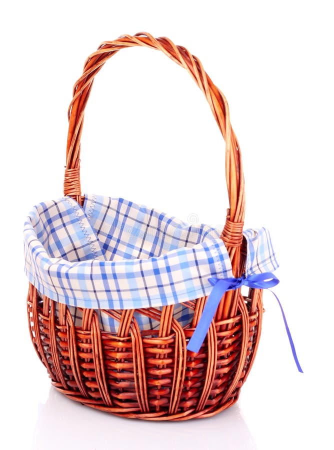 Empty Wicker Basket Isolated Stock Photo Image of gift, burlap 19556732
