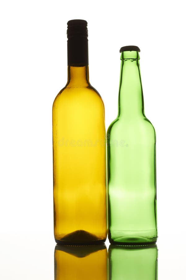 972 Empty Wine Beer Bottles Isolated White Stock Photos Free
