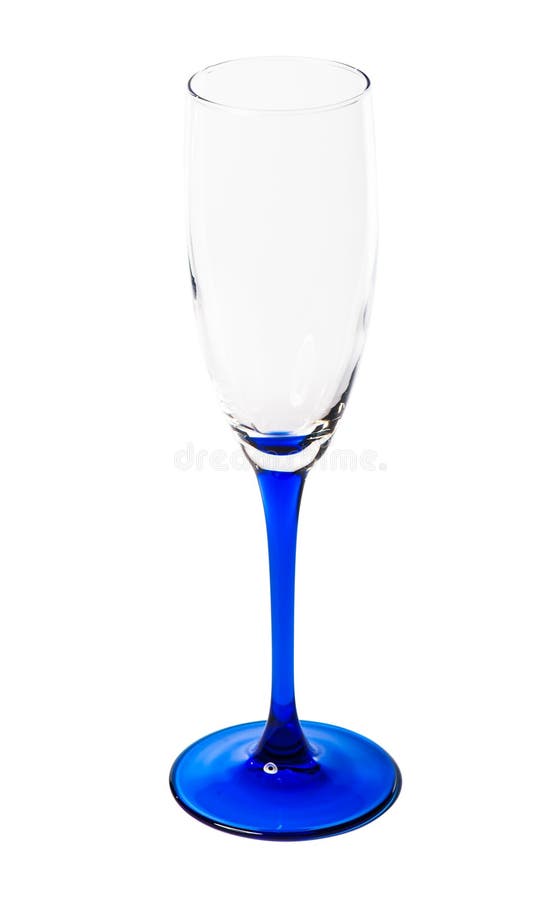 Empty Wine Glass with Blue Stem Stock Image Image of silhouette