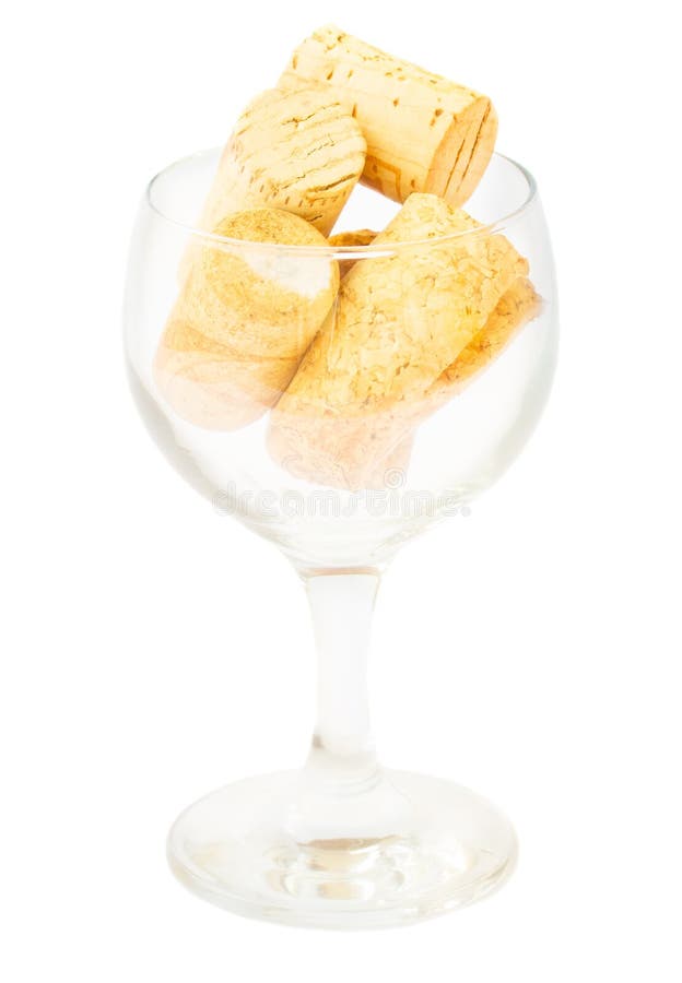 Empty Wine Glass with Corks Stock Photo Image of drink, wine 29022526