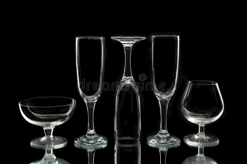 Empty wine glasses