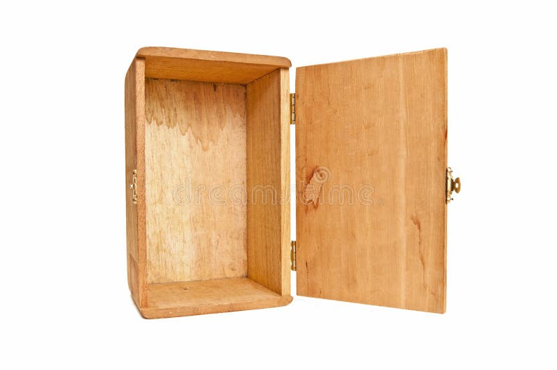 Empty Wood Box On End With Hinged Door Open Stock Image 