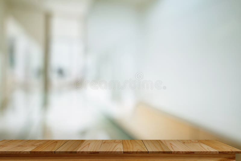 Empty Wood Table with Blurred Office Background. Stock Photo - Image of  blank, modern: 95005180