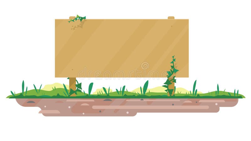 Empty wooden board on ground royalty free illustration
