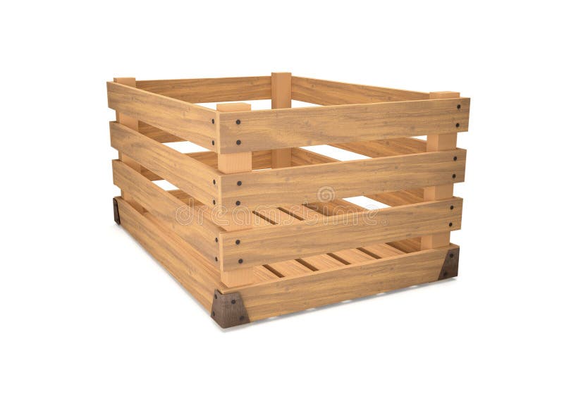 An empty wooden box. royalty free illustration