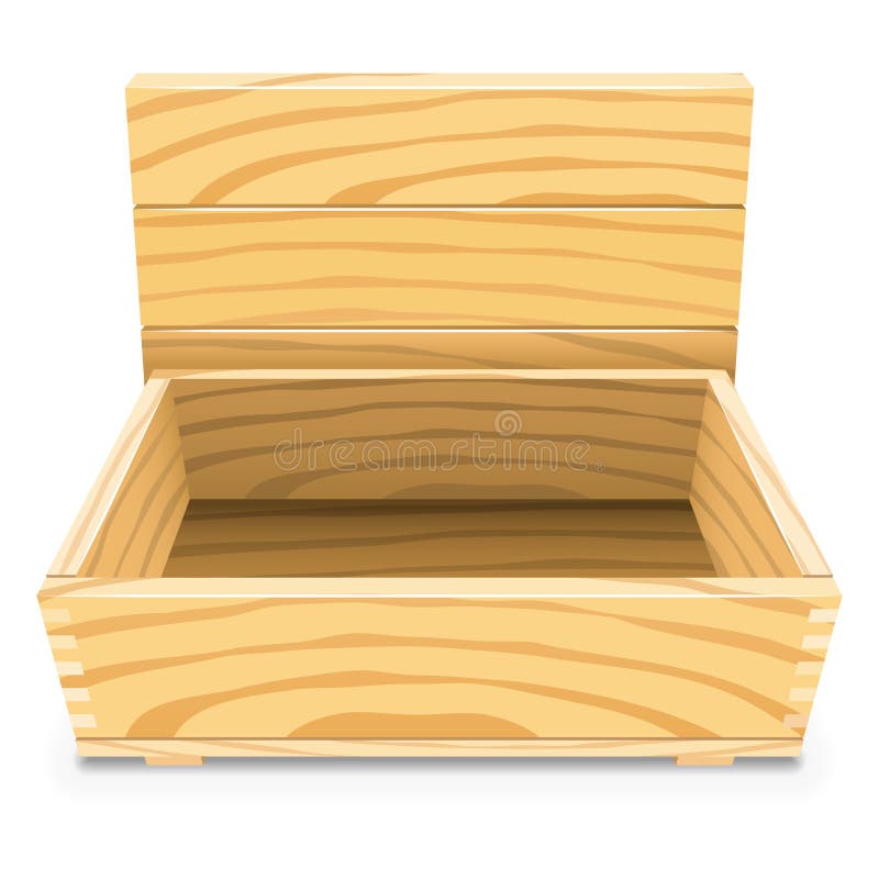 Empty Wooden Box stock illustration