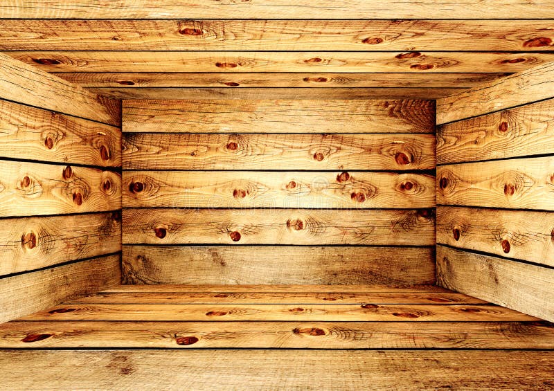 Empty wooden box vector illustration