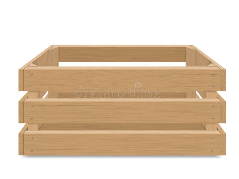 Empty wooden box for fruits and vegetables vector illustration