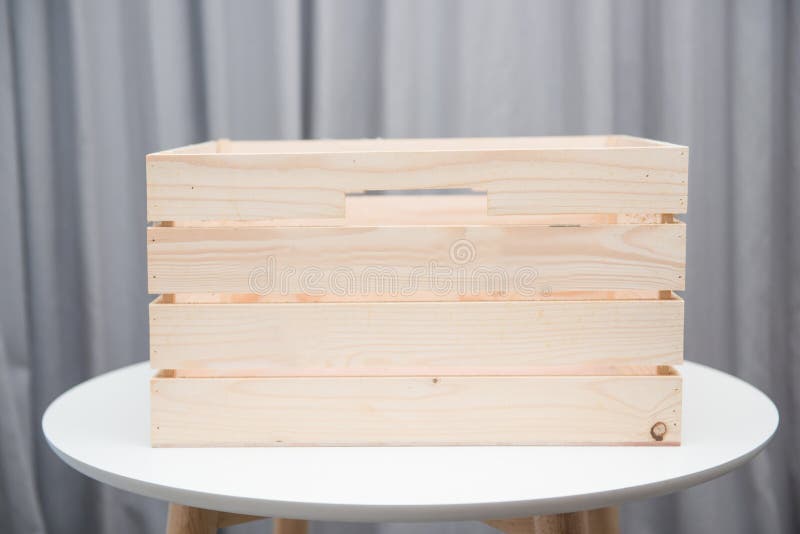 Empty Wooden Box on White Table Stock Image Image of home, handcraft 54525785