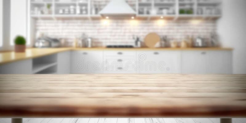 The Empty Wooden Table Top with Blur Background of Street in Downtown ...