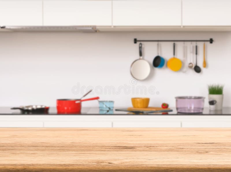 Empty wooden counter top royalty free stock photos