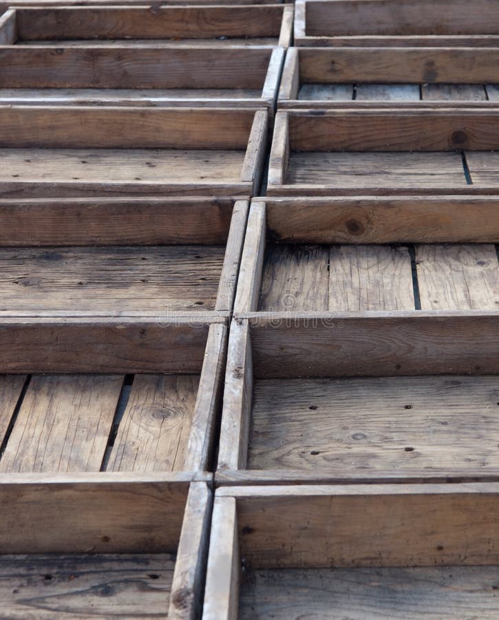 Empty Wooden Crates royalty free stock photography