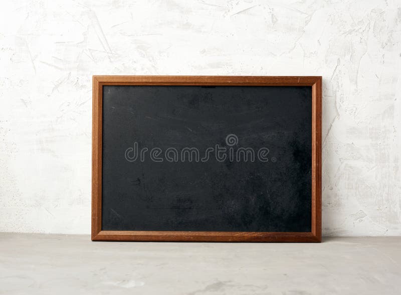 Empty wooden rectangular frame, chalk board for writing a to-do list