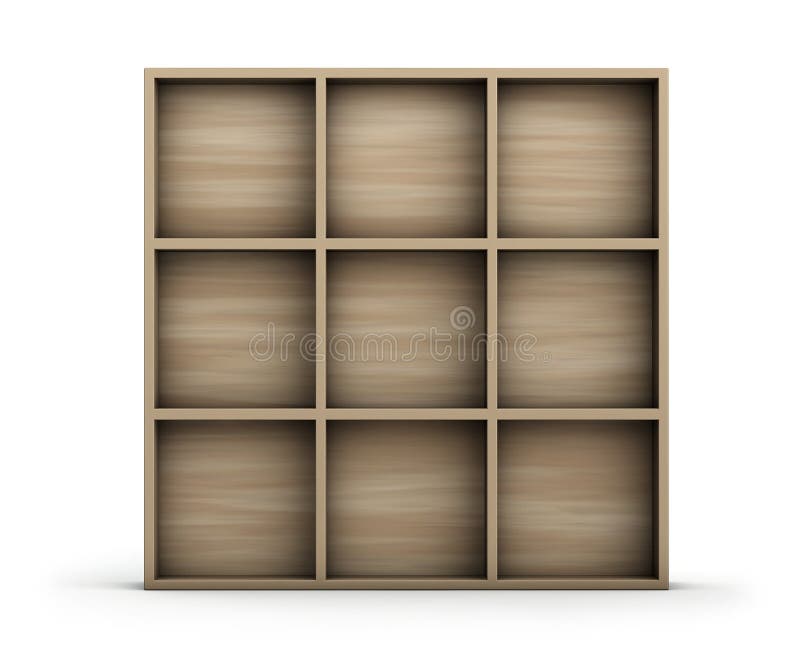 Empty wooden shelf stock illustration