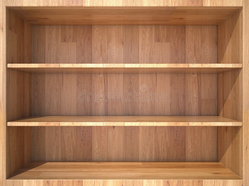 Brown shelves on white wall Royalty Free Vector Image