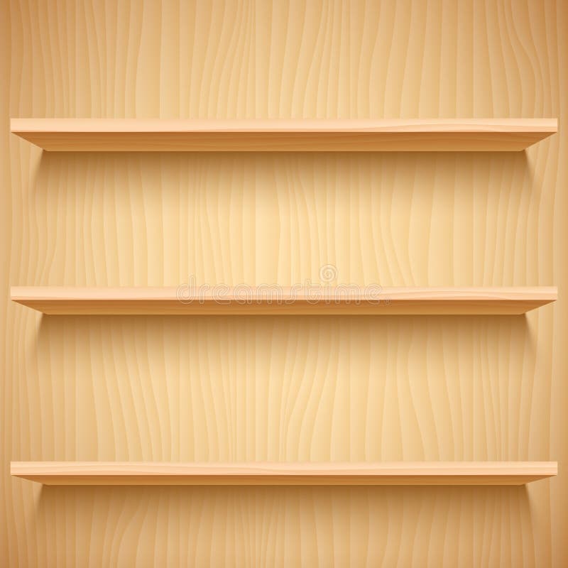 Empty Wooden Shelves royalty free illustration
