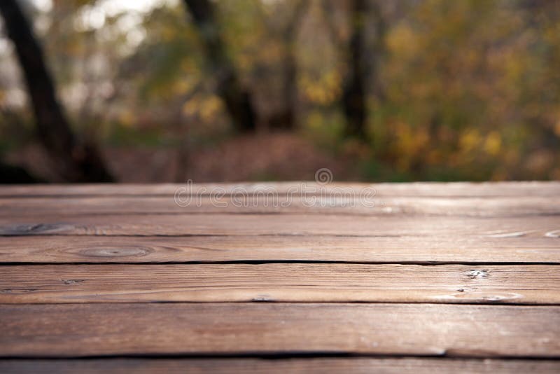 Empty Wooden Table Nature Bokeh Background with a Country Outdoor  Theme,Template Mock Up for Display of Product Stock Image - Image of  desktop, park: 196151579