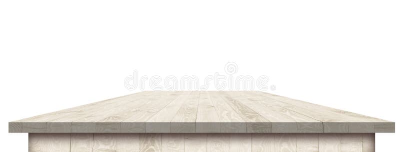 Empty wooden table perspective with clipping mask stock photo