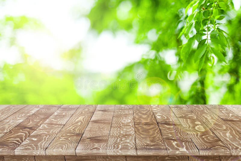 Empty wooden table perspective for product stock images