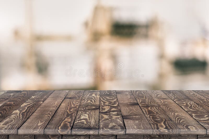 Empty wooden table for product placement royalty free stock images