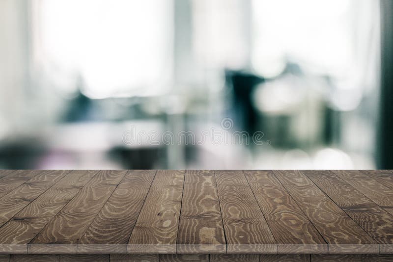 Empty wooden table for product placement stock photo