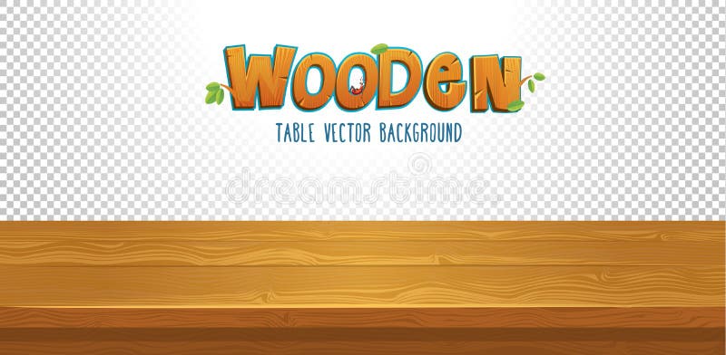 Empty wooden table with transparent background royalty free illustration