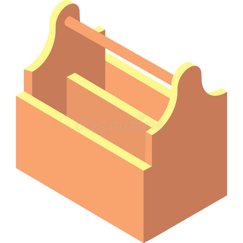 Empty wooden toolbox vector icon isolated on white stock illustration
