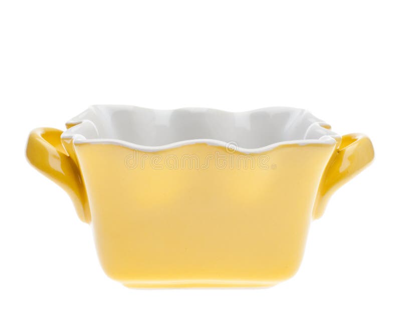Empty Yellow Cooking Dish stock images