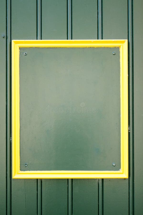 Empty yellow frame background stock image