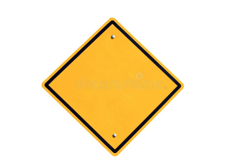 Empty yellow road sign stock images