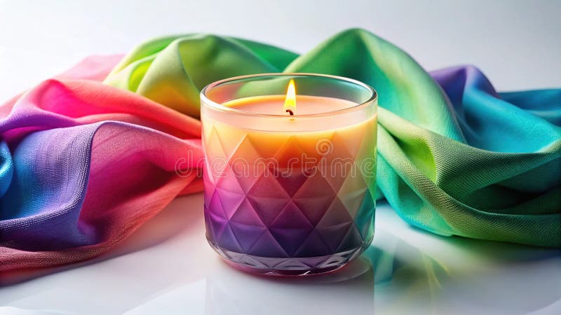 En brant EcoFriendly Candle Jar Frosted Glass Sustainable Home Decor och en Touch of Hygge for royaltyfri illustrationer