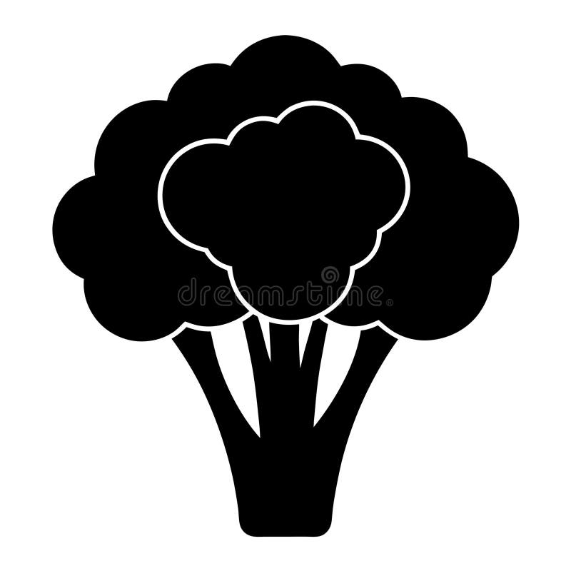 En broccoli-ikon är en förenklad grafisk återgivning av en broccoli-grönsak royaltyfri illustrationer