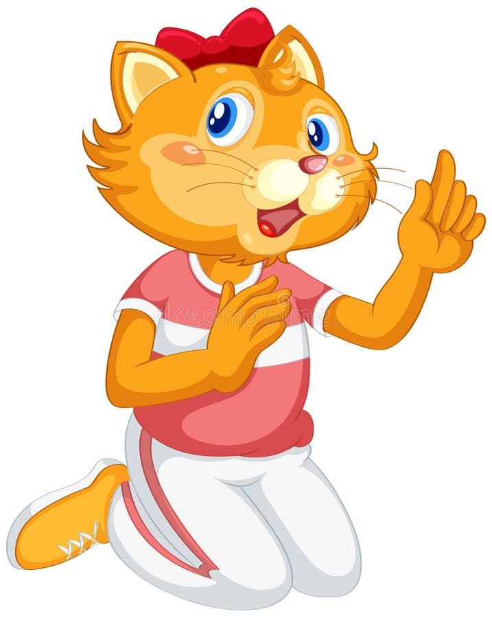 En cate ber på vit bakgrund royaltyfri illustrationer En cate ber på vit bakgrund royaltyfri illustrationer