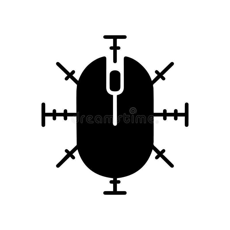 En datormusikon är en förenklad grafisk återgivning av en datormus royaltyfri illustrationer