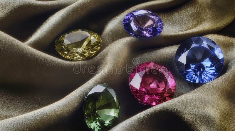 En detaljerad slutning av en klippt och fasetterad ruby-gemstone som visar dess rika röda färg och lysande reflektioner arkivfoto