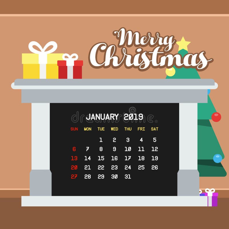 En enero de 2019 plantilla del calendario libre illustration En enero de 2019 plantilla del calendario libre illustration
