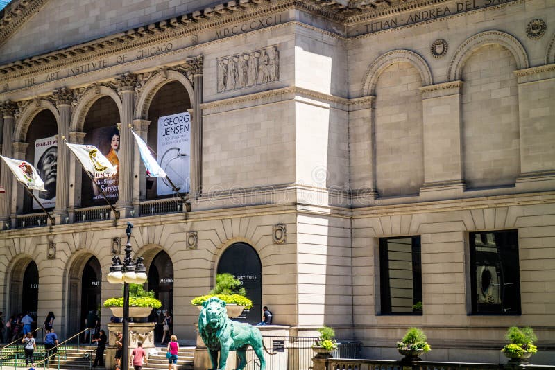 En enorm offentlig konstmusem i Chicago, Illinois fotografering för bildbyråer En enorm offentlig konstmusem i Chicago, Illinois fotografering för bildbyråer