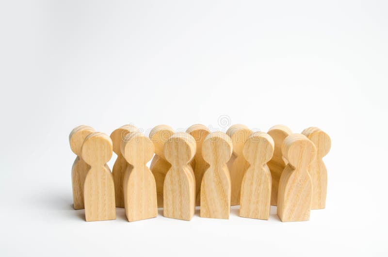 En folkmassa av trädiagram av folk som står på en vit bakgrund Begreppet av befolkningen och tätheten av folkmassan Honom arkivbild En folkmassa av trädiagram av folk som står på en vit bakgrund Begreppet av befolkningen och tätheten av folkmassan Honom arkivbild