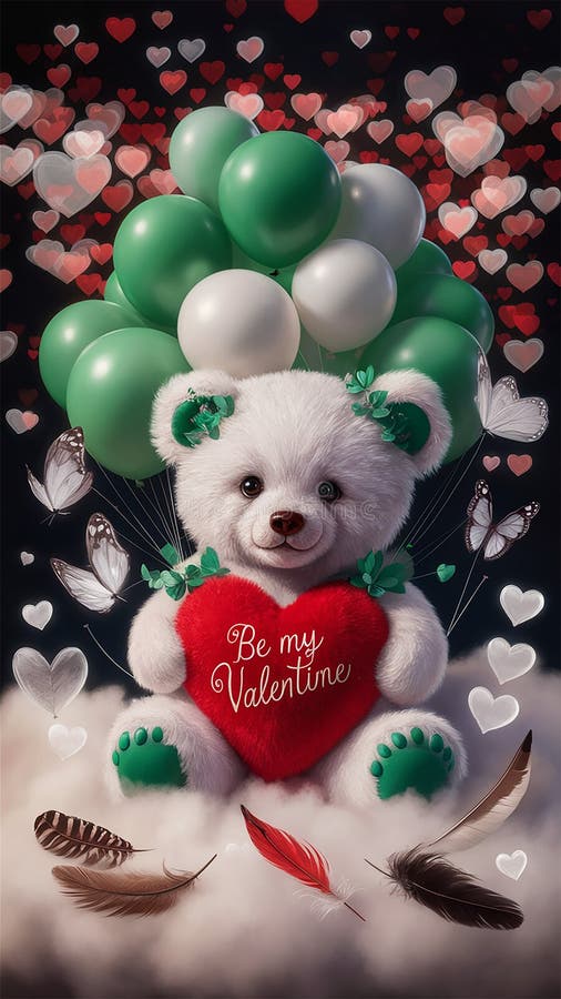 En fängslande och förtrollande 3d-återgivning av en charmerande vit teddy-björn royaltyfri illustrationer