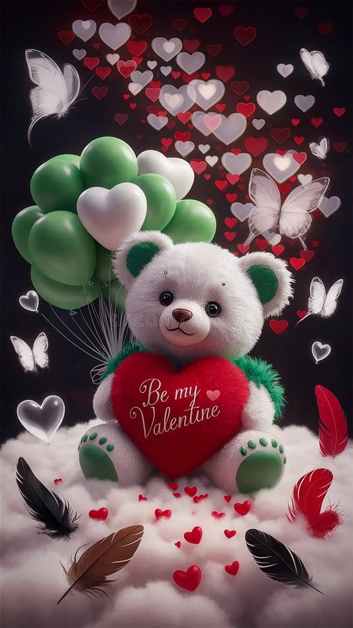 En fängslande och förtrollande 3d-återgivning av en charmerande vit teddy-björn vektor illustrationer