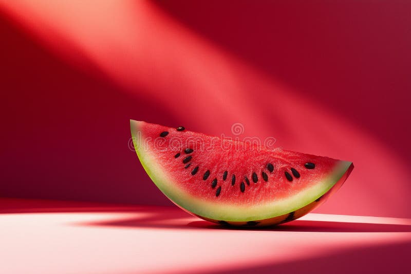 En färsk saftig vattenmelon på en ljusrosa bakgrund. Vattenmelon i bitar. Sommarbakgrund med vattenmelon royaltyfria foton