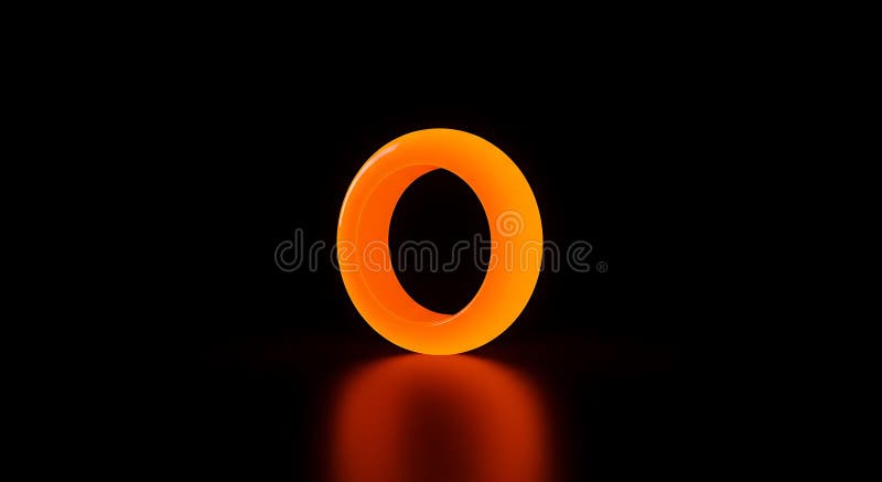 En glödande orange torus står mot en mörk bakgrund. Torus har en slät royaltyfri illustrationer
