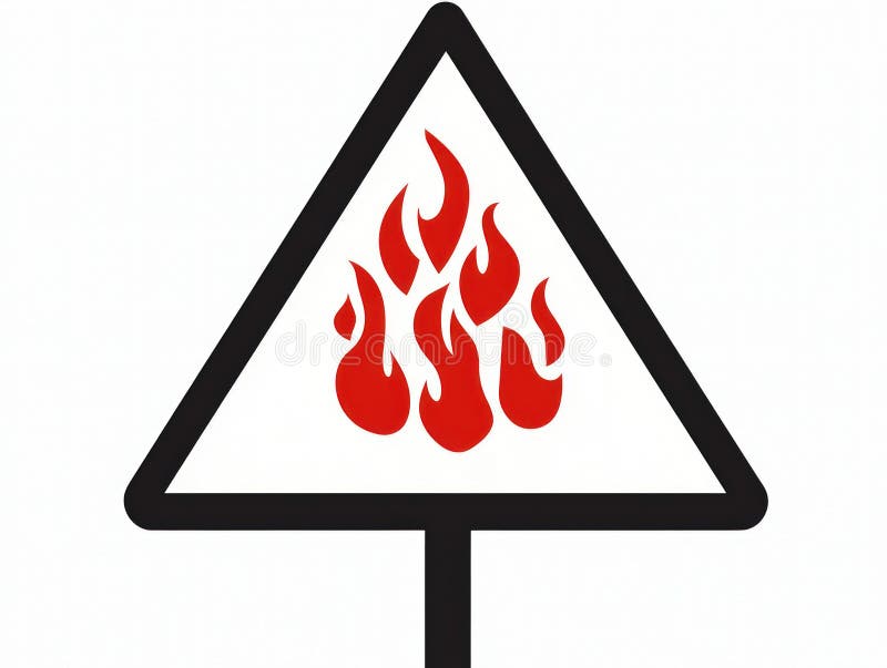 En grafisk återgivning av en brandsäkerhetssymbol som ska användas i utbildningsmaterial och skyltar stock illustrationer