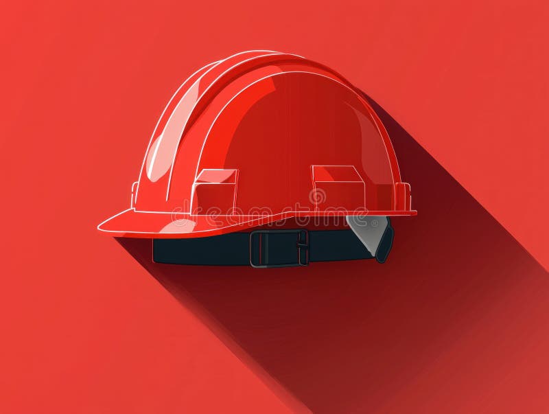 En grafisk återgivning av en hjälmikon som ofta används i konstruktions- och industrimiljöer royaltyfri illustrationer