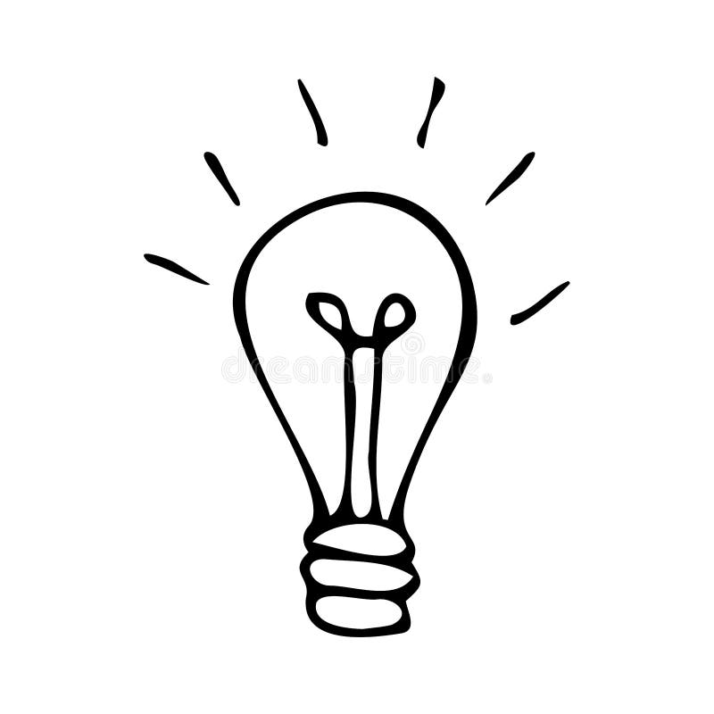En handdragen lampa. Dollampa isolerad på vit bakgrund stock illustrationer