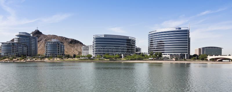 En Hayden Ferry Lakeside Panorama View, Tempe royaltyfri foto En Hayden Ferry Lakeside Panorama View, Tempe royaltyfri foto
