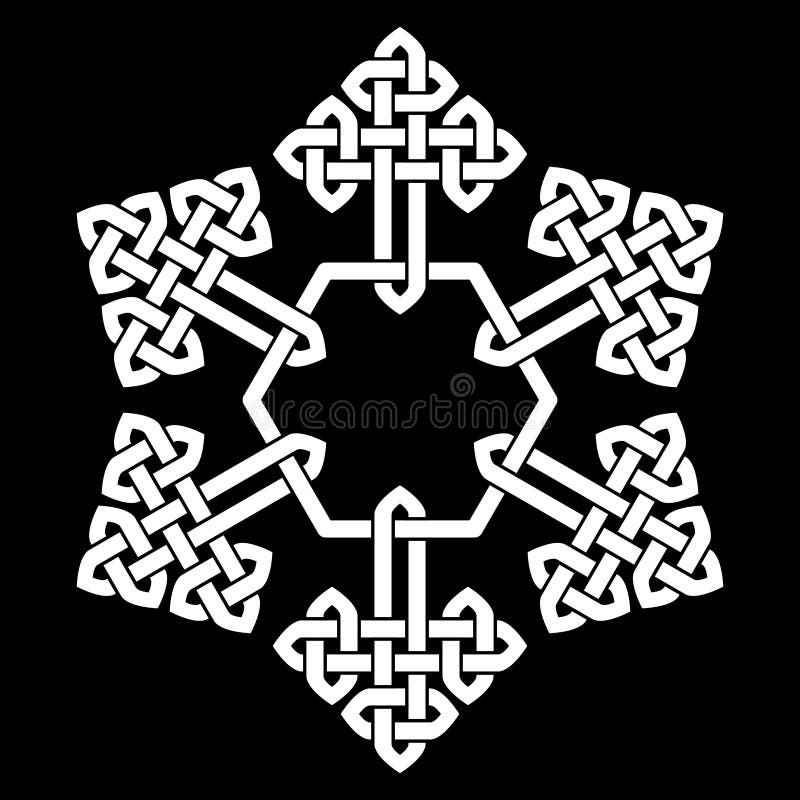 En kinesisk fnuren stiliserad snöflingavektorillustration vektor illustrationer