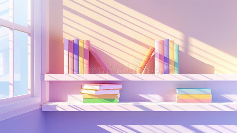 A classic book shelf with a blank cover. Booklet and diary volumes of blank paperbacks hanging on the wall, realistic 3d modern mockup.. AI generated. A classic book shelf with a blank cover. Booklet and diary volumes of blank paperbacks hanging on the wall, realistic 3d modern mockup.. AI generated