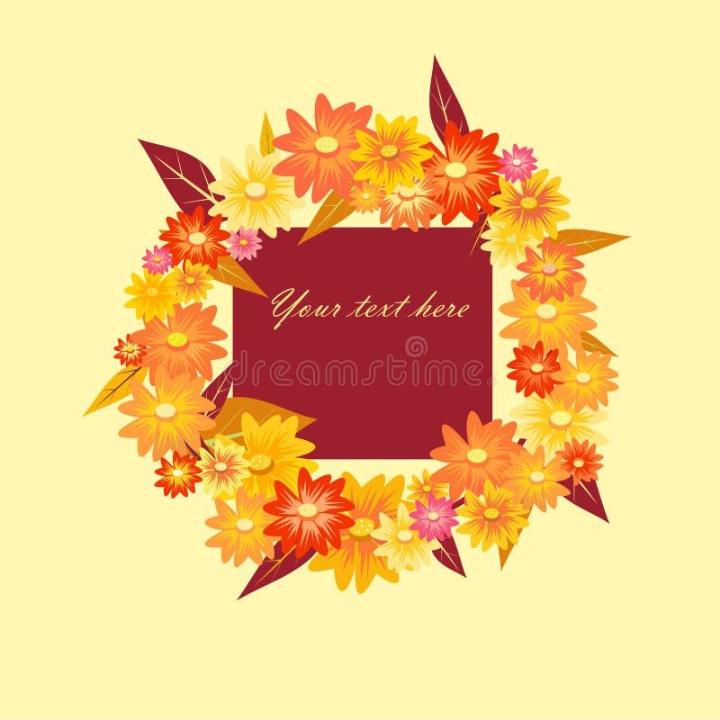 En krans av blommor vektor illustrationer. Illustration av decoration