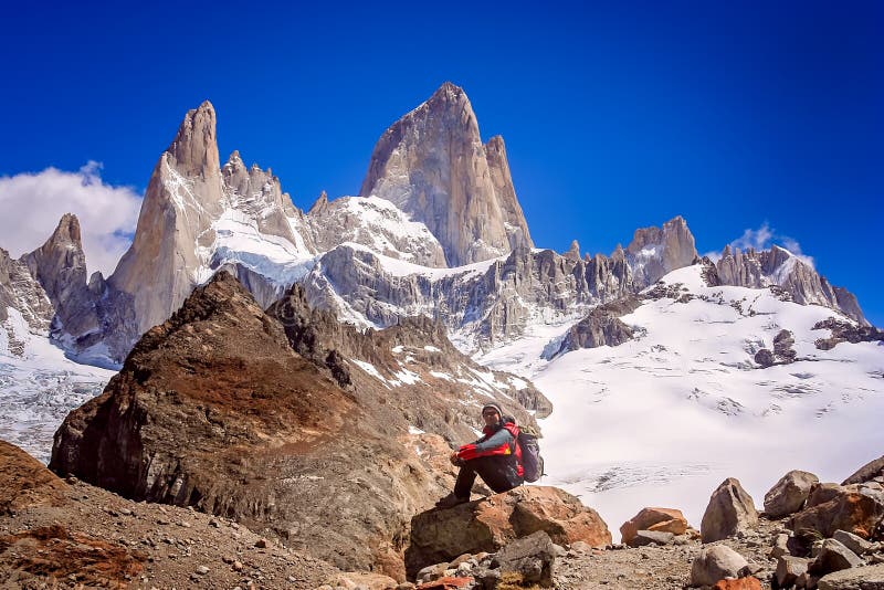 En la base del soporte Fitz Roy foto de archivo libre de regalías En la base del soporte Fitz Roy foto de archivo libre de regalías